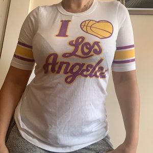 Vintage I Heart Los Angeles Lakers T-Shirt Hardwood Classics Woman's Large